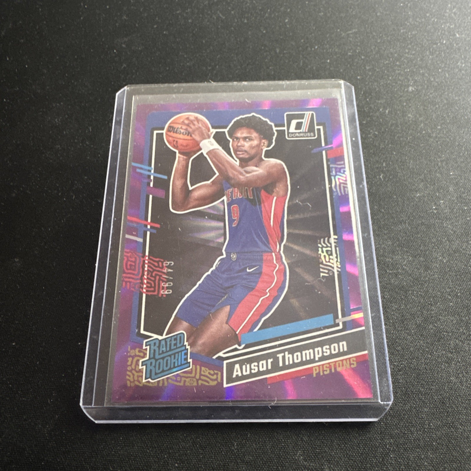 2023-24 Panini Donruss Rated Rookie Holo Purple Laser /99 Ausar Thompson