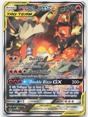 Reshiram & Charizard GX Promo SM Promos SMP Fire Holofoil SM201  HP