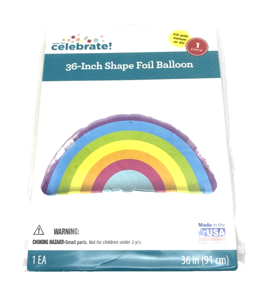 Celebrate - 3 件装 36 英寸粉彩彩虹气球 — 第 3/4 张图片