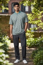All in Motion Men's Textured Polo Shirt in Aqua Green Paisley