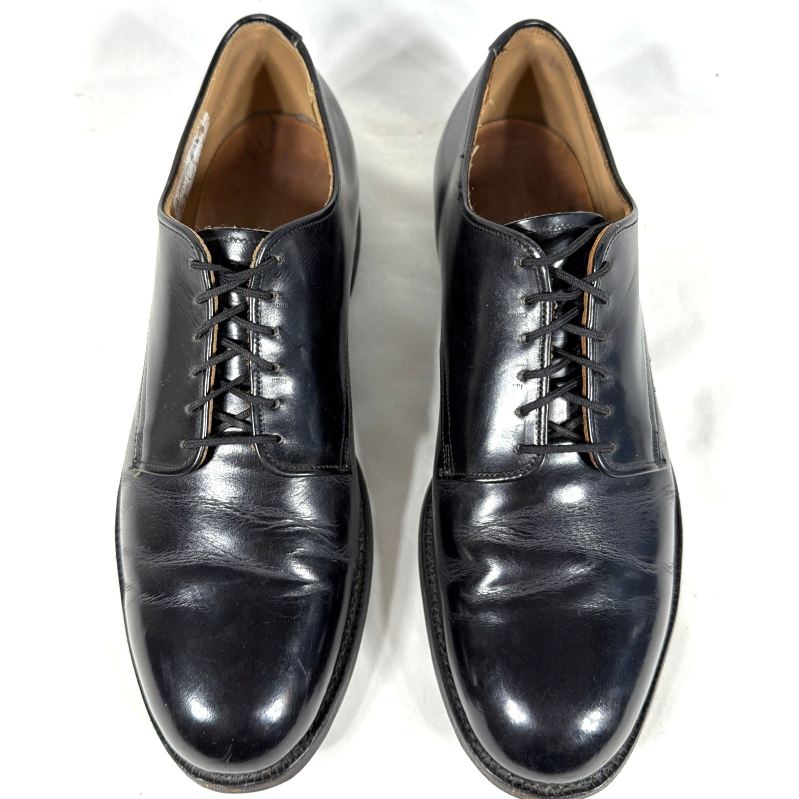 Vintage Endicott Johnson Co Black Leather Military Dress Shoes 1970 Mens 10 R