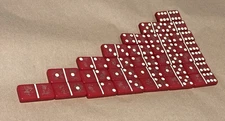 Vintage Puremco Marblelike RED Dominoes Waco TX USA  worn no box