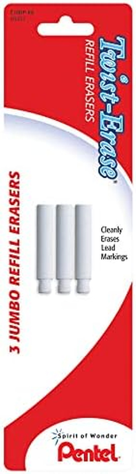 Twist-Erase Refill Erasers, Qty 1, Pkg of 3