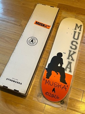 Shorty s Chad Muska Orange Silhouette Deck Autographed Signed 8.5