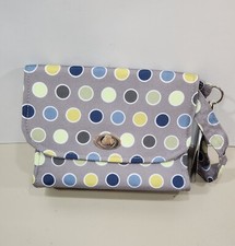 Lily Bit Polka Dot Gray Demdaco Baby Kid Diaper Clutch Bag Handbag New NWT