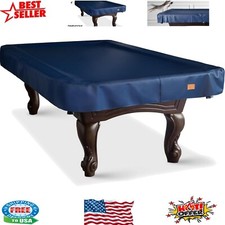 Heavy Duty Waterproof Leatherette Billiard Table Cover 7/8/9FT - Blue Faux Calf