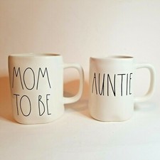 Rae Dunn by Magenta Coffee Mug Set Mom To Be  Auntie Perfect Baby Shower Gift
