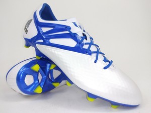 white and blue messi cleats