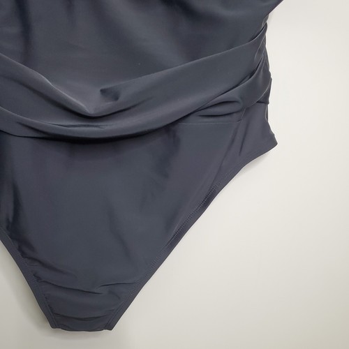 CUPSHE Swimsuit Plus Size 3X Black Ruffle One Piece Ruched Front Tummy Control - Picture 8 of 10