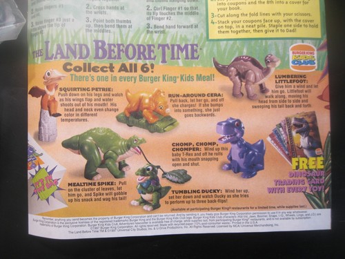 The Land Before Time "Complete 6 Toy Set Plus Booklet" NIP Burger King 1997 - Bild 6 von 9