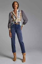 Anthropologie Pilcro 28 NWT The Vintage Straight Corduroy Pants Jeans Blue Cords
