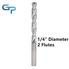Solid Carbide Jobber Length Twist Drill Bit 1/4" 2 Flute 118 Degree 3.25 OAL