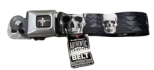 FORD MUSTANG Skull Adjustable Seatbelt BELT Buckle Belt Licensed (24”-38”)