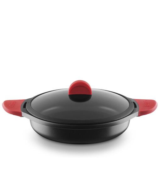 Vdc - Rustidera Aluminio Fundido Con Tapa En Oferta Castey - Cacerola Baja Induccion 36Cm Ir36 Asas De Silicona Tapa De Cristal