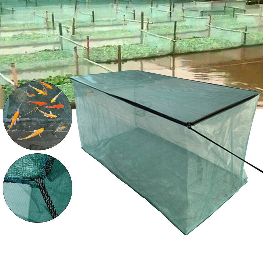 Aquaculture Fish Cast Cage Net Trap Non-toxic Breeding Nest Fishing 2*2*1m  UPS