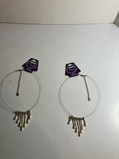 Claires ELEGANT diamond drop  pearl childs necklaces LOT OF 2