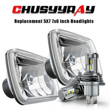7x6"inch LED Headlights Hi-Lo DRL Sealed 5X7" For International 4700 4900 8100