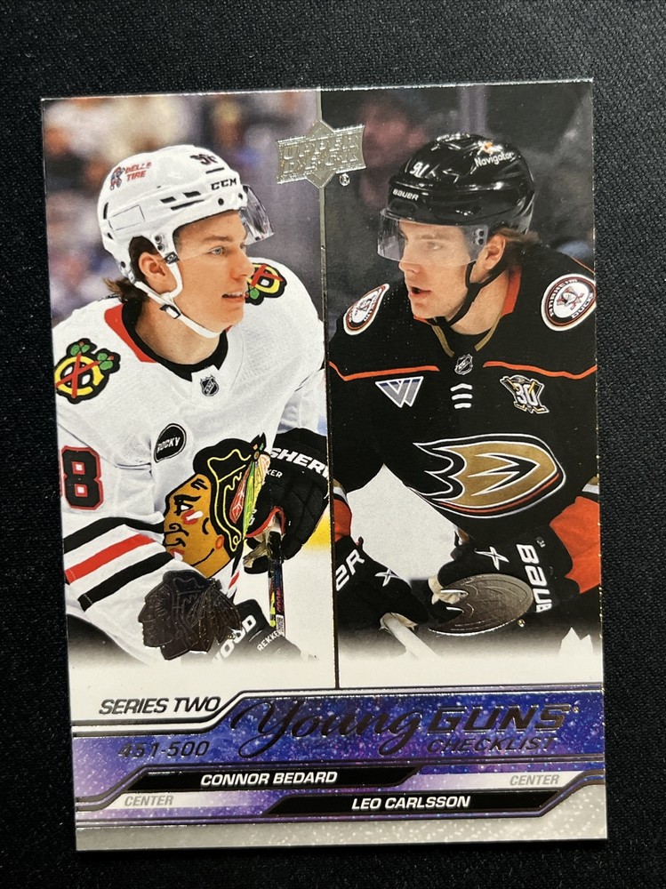 23-24 UD Series 2 Hockey Young Guns Checklist 500 Connor Bedard/Leo Carlsson