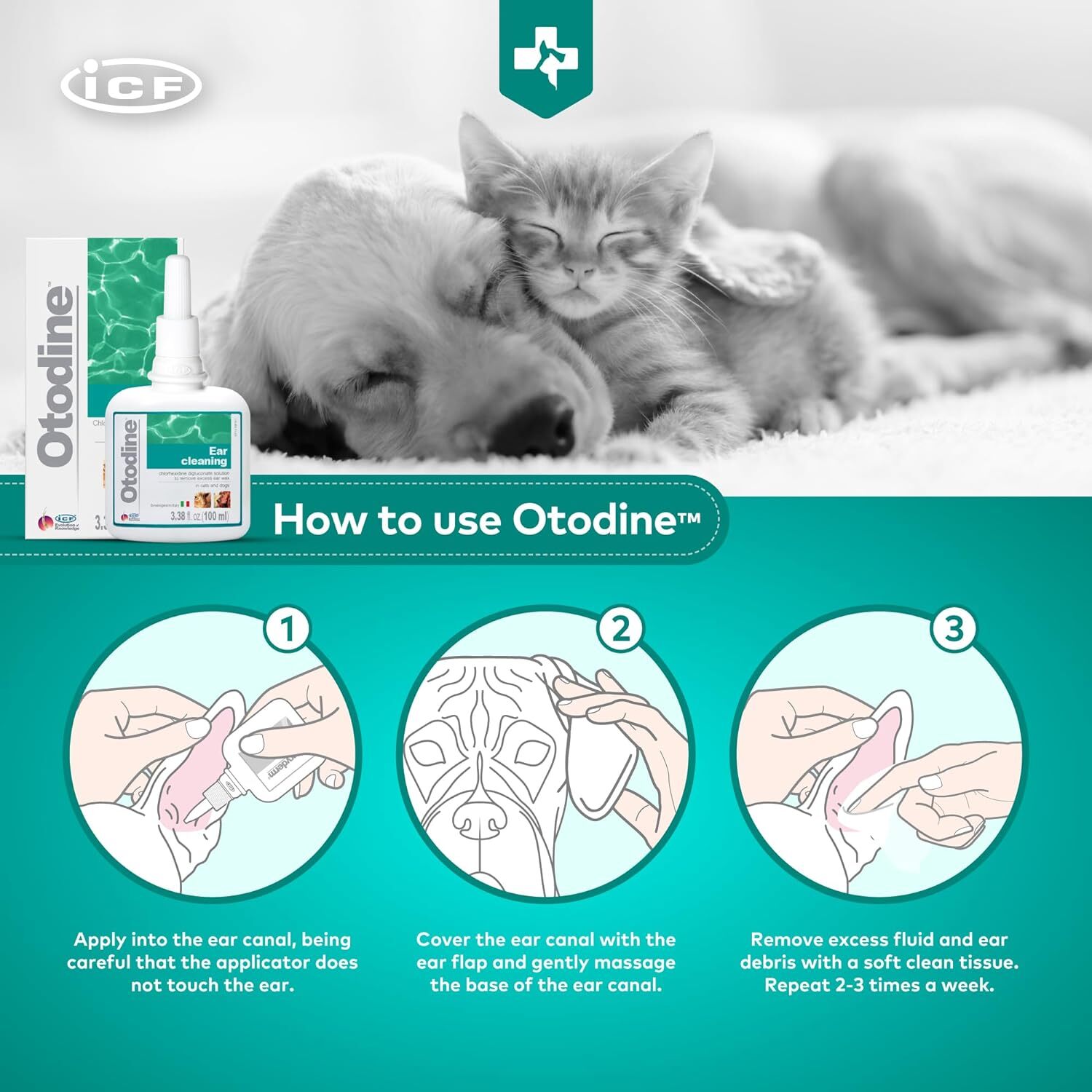 otodine ear cleaner antibacterial solution for pet dog cat 100ml Fast