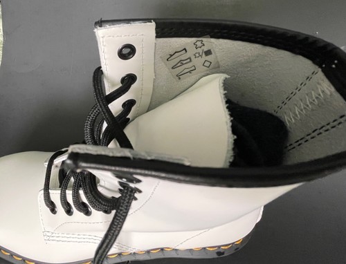 New Womens DR MARTENS sz 8 Classic 1460 White Leather Boots doc aw004 - Picture 5 of 6