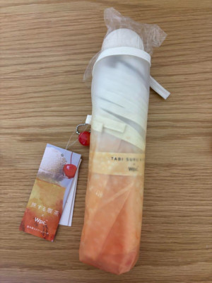 Tabi suru Kissa × Wpc. Cream Soda Folding Vinyl Umbrella Orange Color Japan New