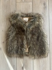 Cherokee Girls Vest Brown Lined Faux Fur Jacket M