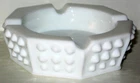 Vintage Fenton White Milk Glass Hobnail Octagon Ashtray, 4"