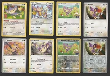 Aipom Pokemon Card Collection Set of 8 English Cards Reverse Holo Cute