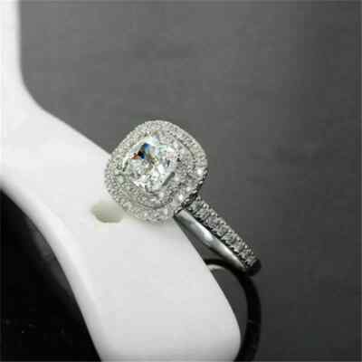 2 Ct Lab Created Diamond Engagement Ring 14k White Gold Finish