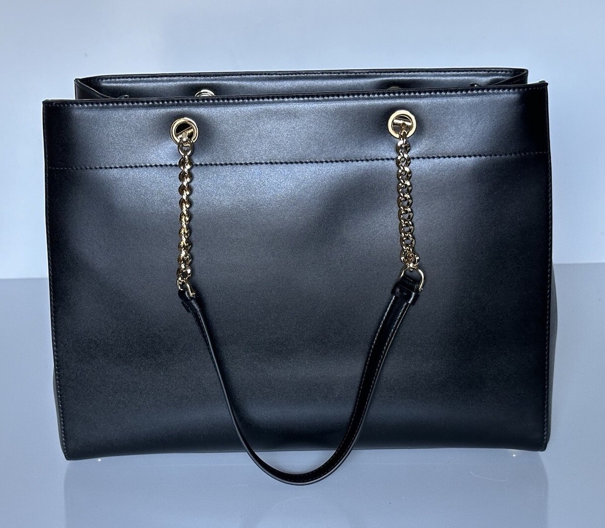 Salvatore Ferragamo Leather Tote Shoulder Bag Black 0753248 Italy