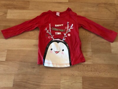 Babykleidung, roter Weihnachtspulli, Gr 86