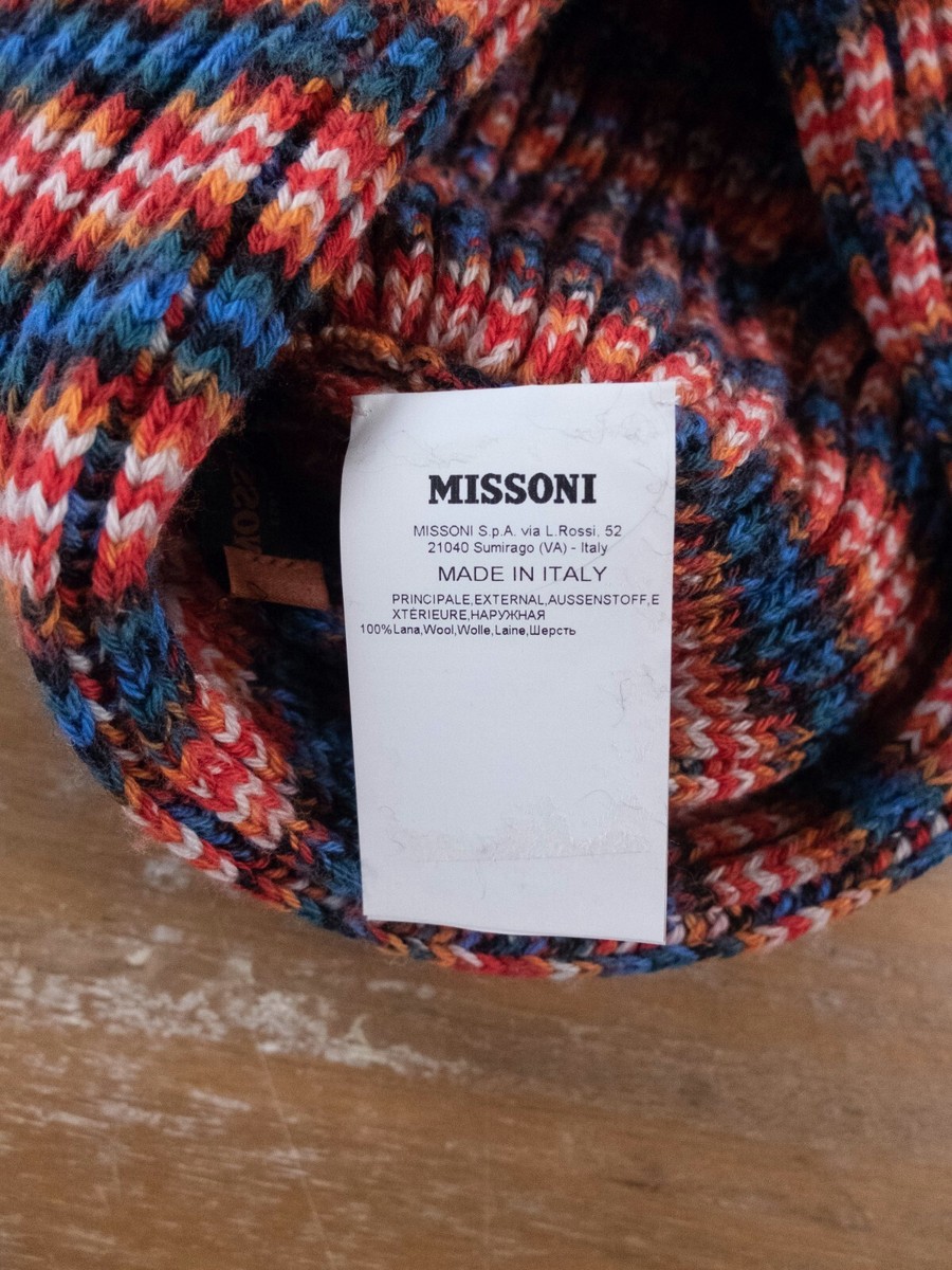 NO CUSTOMS TAX) MISSONI red & blue turban style chunky wool  display picture 1