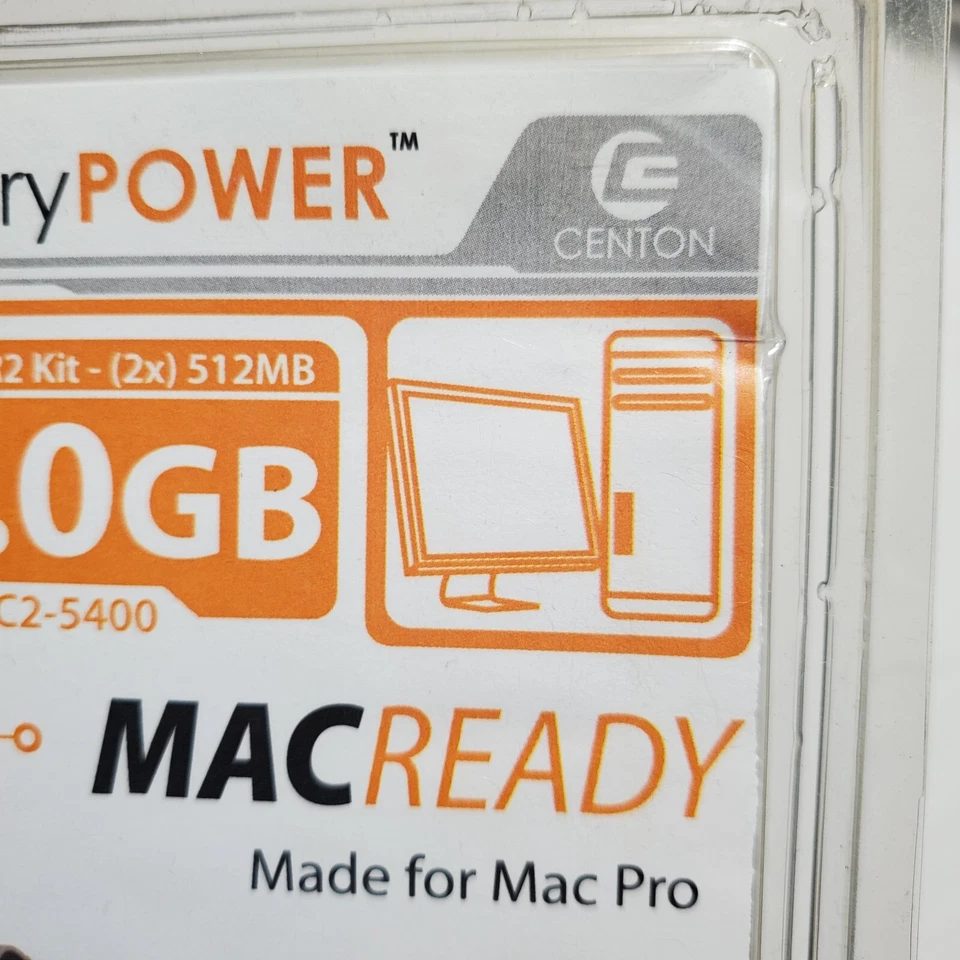 New Centon Memory Power MACReady Mac Pro RAM 1GB (2x 512MB) DDR2-667 - Image 3 of 4