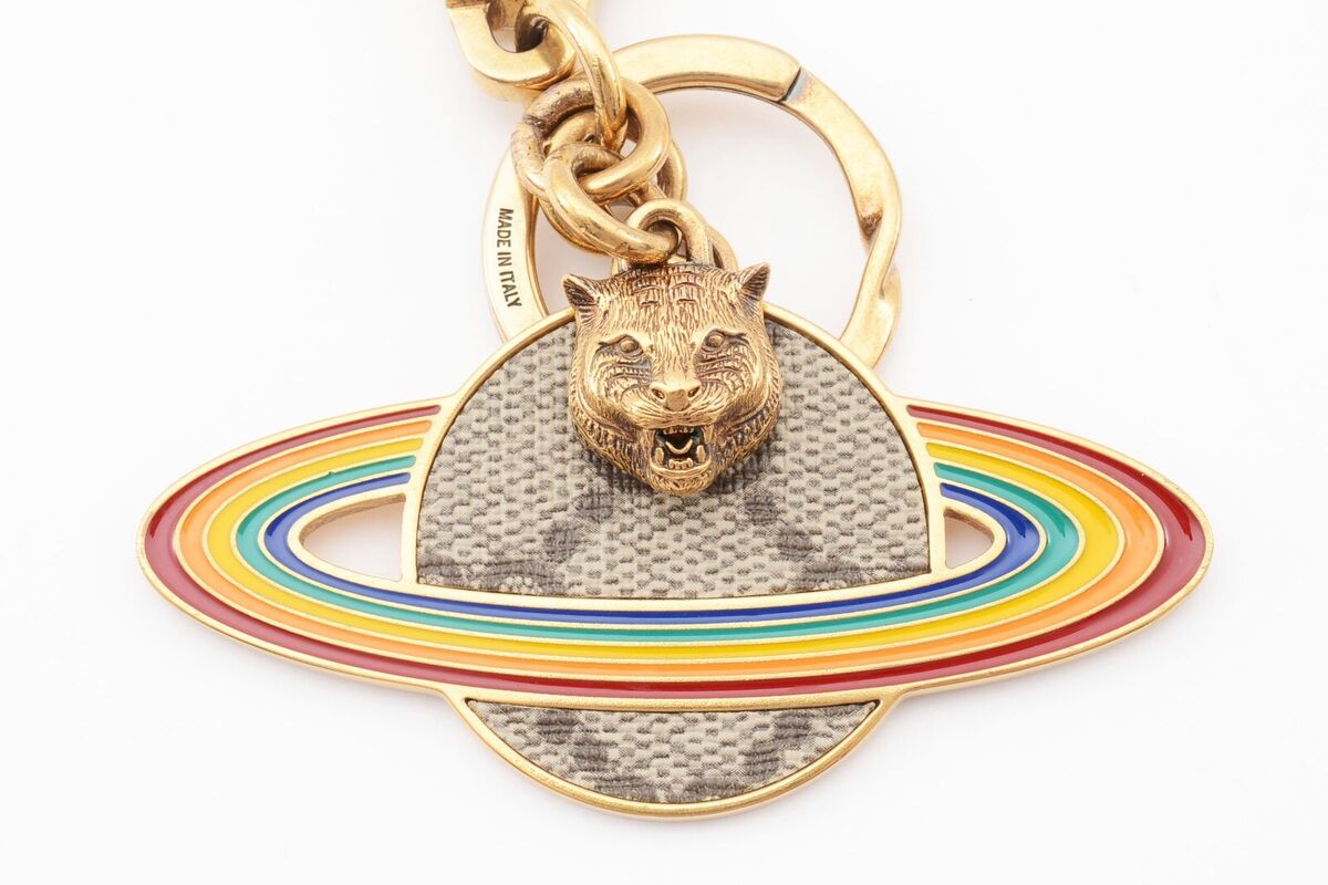 GUCCI Saturn Tiger Keychain Key ring holder Bag Charm GG GUCCI Saturn Tiger Keychain Key ring holder Bag Charm GG