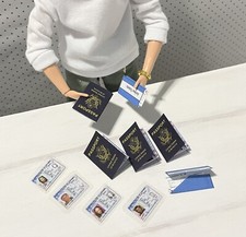 Miniature Barbie Happy Family passports, Id Cards, Airline Tickets Set