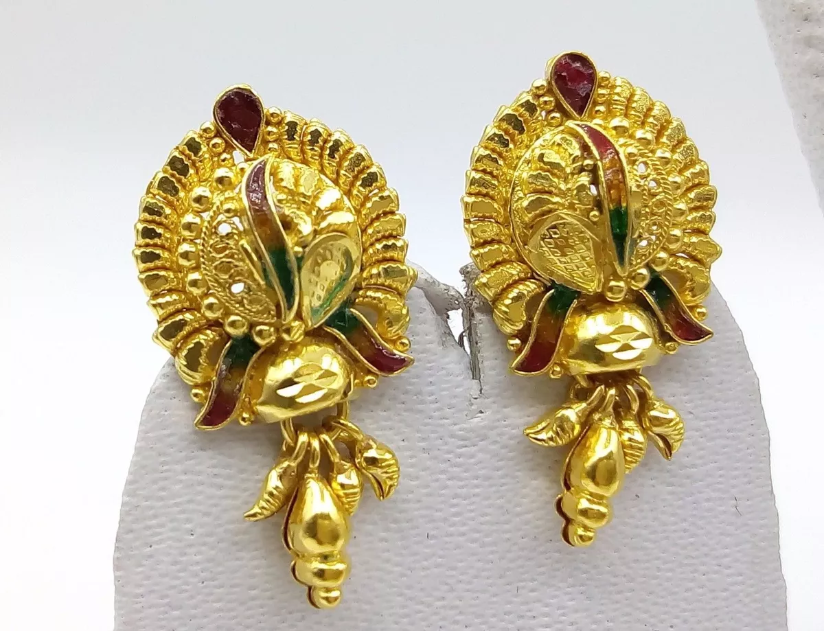 Latest gold earring 2024 design for female