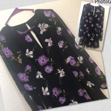 FOREVER 21 CONTEMPORARY Juniors Medium Long Sleeve Dress Peep Hole Floral NWOT