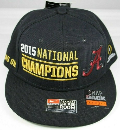 Alabama Crimson Tide Mens Hat 2015 National Champions Snap Back NCAA Football - Picture 12 of 12