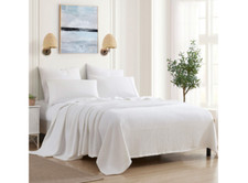 Sweet Home Collection 100 Fine Cotton Lightweight Weave Blanket, White