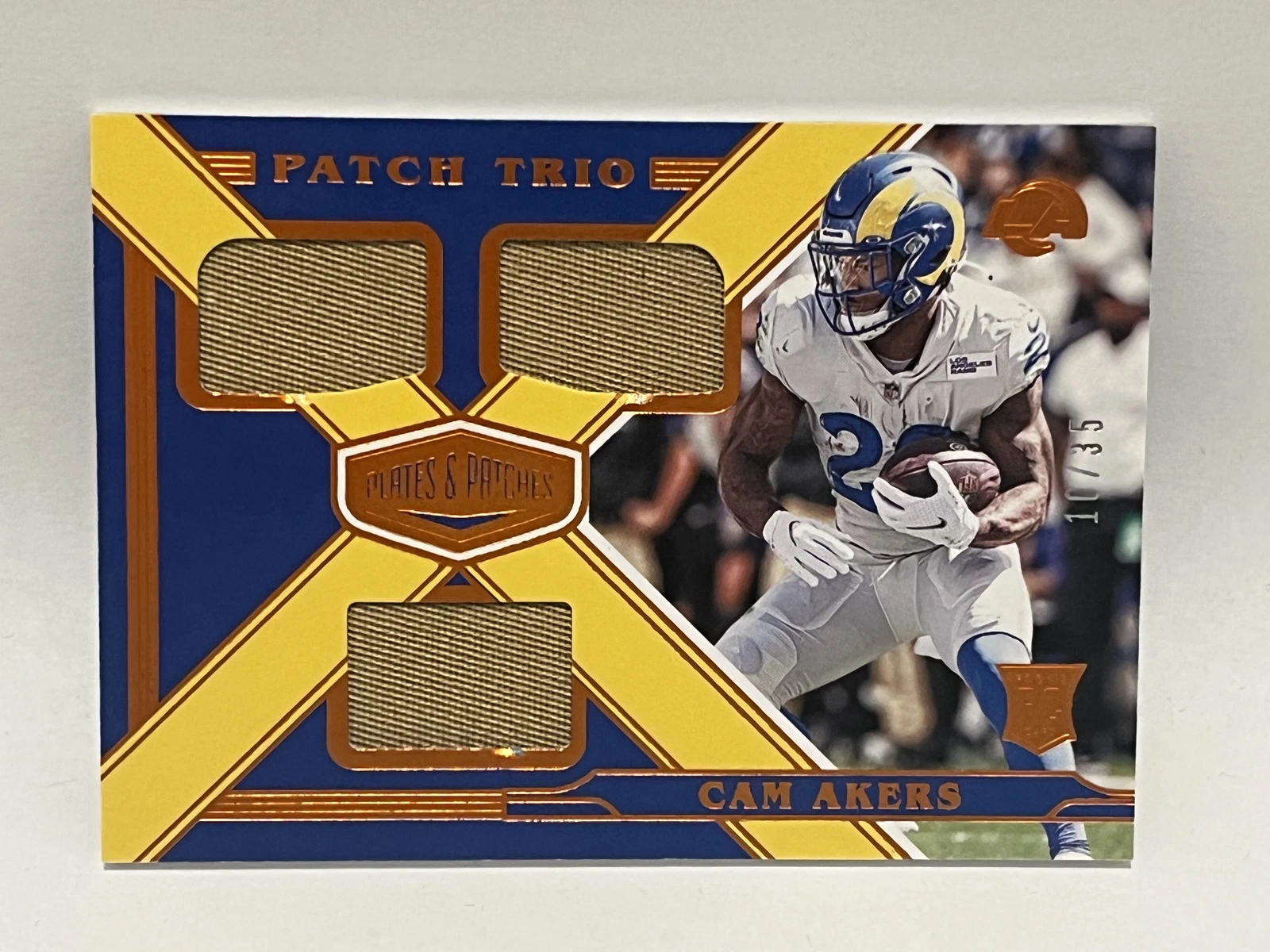 Cam Akers Panini Plates & Patches Patch Trio #PT20 Base