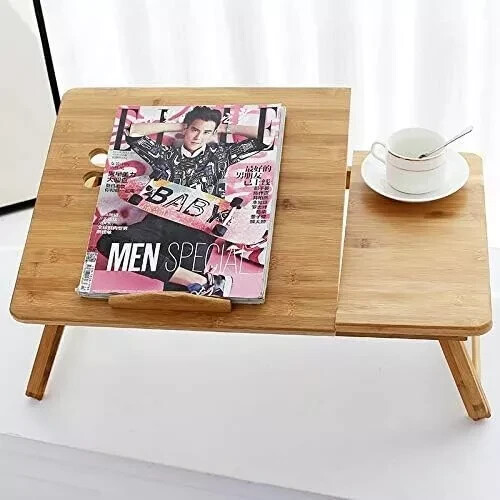 Bamboo Laptop Stand for Desk. Laptop Notebook Table Bed Sofa Tray PC Desk Stand - Picture 3 of 7