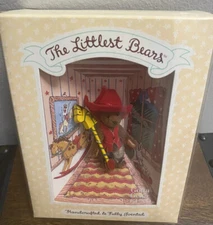 GUND THE LITTLEST BEARS MINIATURE COWBOY PLUSH BEAR-Cute Display Baby Boy Shower