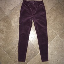 American Eagle Corduroy Pants Wine Curvy Hi-Rise Jegging Level Flex Stretch 2