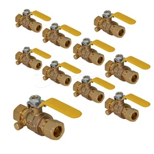 1/2"-1" in Brass Full Port Ball Valve with Drain Compression Joints Pipe Connect