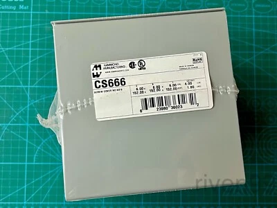 HAMMOND MANUFACTURING Hammond 6 x 6 x 6" Steel Type 1 Junction/Pull/Switch Box, 16ga, IP20, Grey