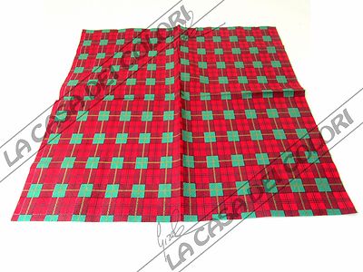 CASPARI - LUNCH NAPKINS - COUNTRY PLAID RED GREEN 641L -33x33cm- 4 PCS - T36