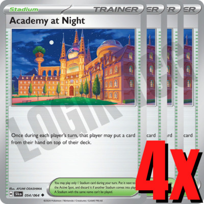 4x Academy at Night 054/064 x4 - Shrouded Fable - Pokemon TCG - Playset