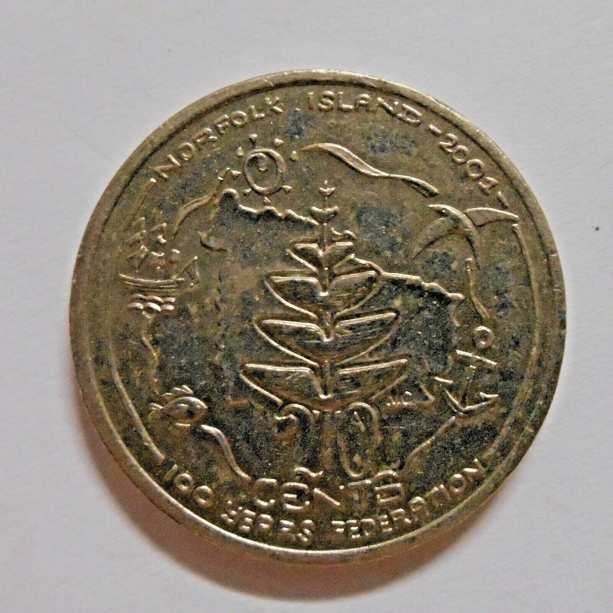 2001 20c Twenty Cent NORFOLK ISLAND NFI Centenary of Federation