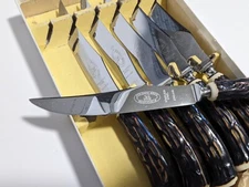 Atkinson Bros Sheffield Stainless Steel Cutlery Knives Box Faux Bone Handles NEW