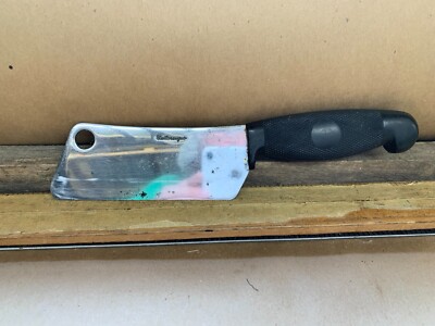 Vintage Cattaraugus Knife Cheese Small Cleaver Chef Black Diamond  Handle